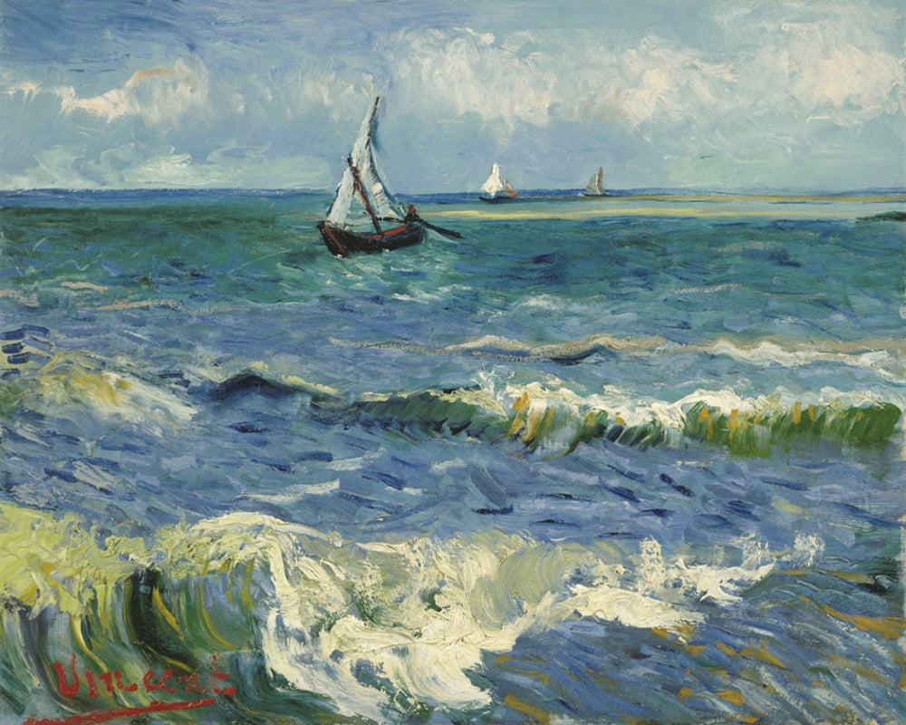 The Sea at Les Saintes Maries De La Mer By Vincent Van Gogh DIY Paint By Numbers Kit